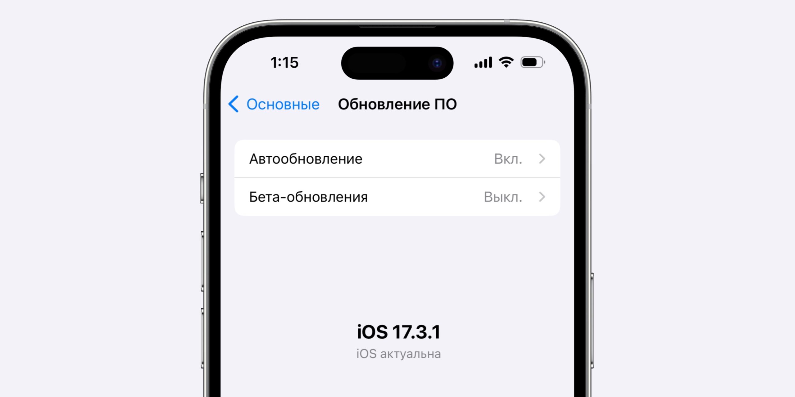 Проверка версии iOS на iPhone