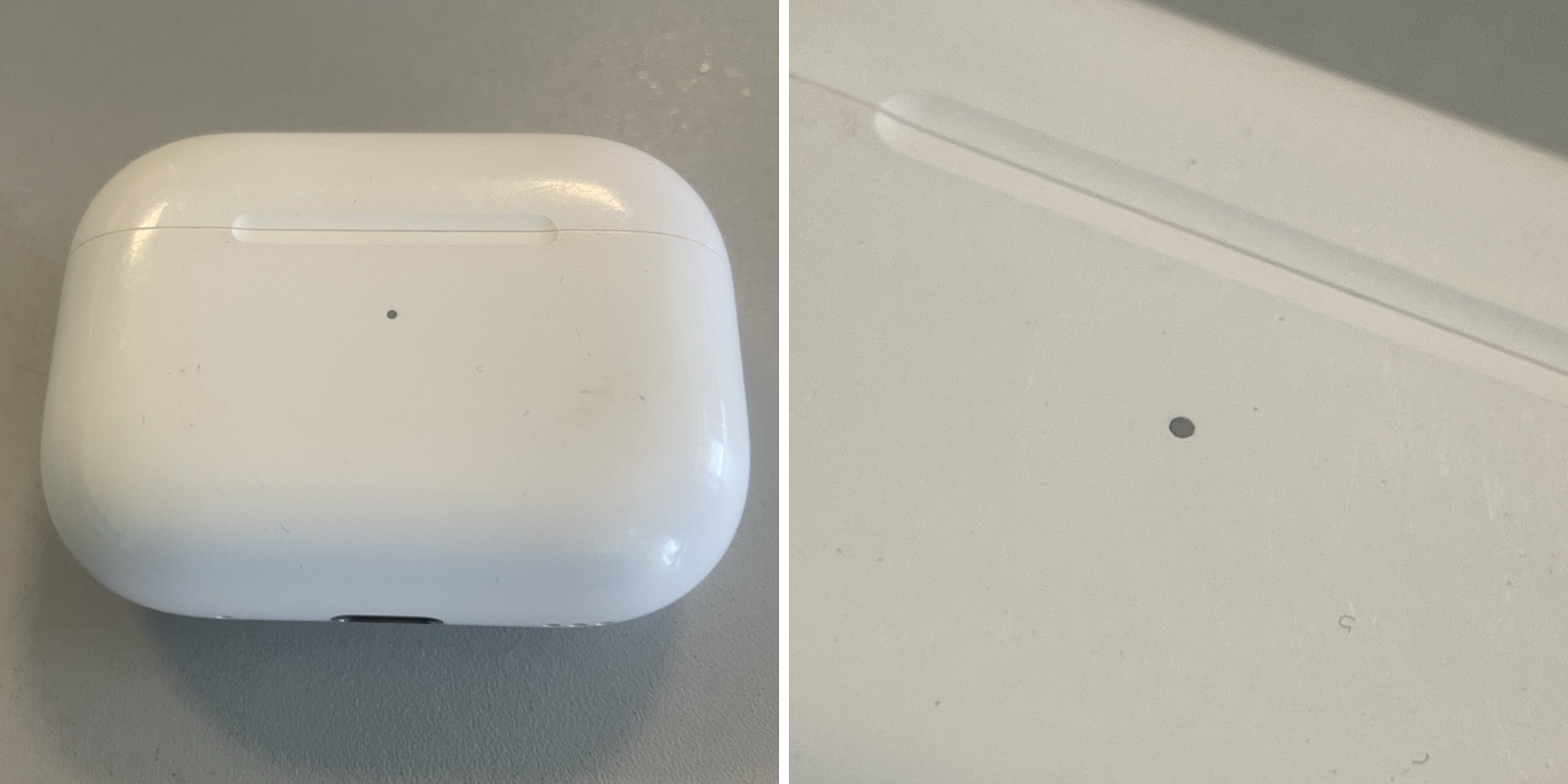 Осмотрите диод на футляре AirPods