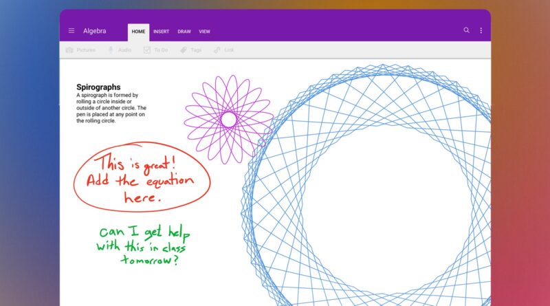 Приложения для конспектов на планшете: OneNote