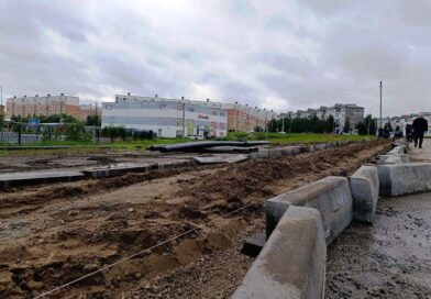 В Усинске продолжается благоустройство тротуаров на Воркутинской улице