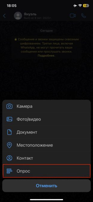 Как сделать голосование в WhatsApp: выберите «Опрос»