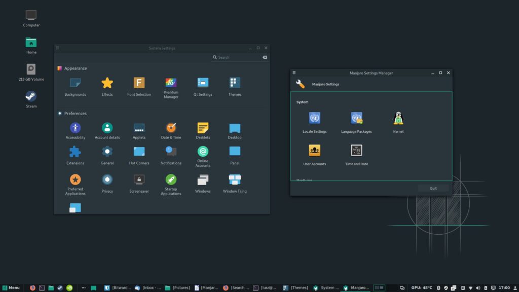 Дистрибутивы Linux для геймеров: Manjaro