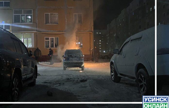 Вчера вечером в Усинске загорелся Daewoo Matiz